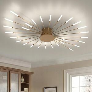 Zlatý lustr, závěsné stropní LED svítidlo moderní do obýváku 4500K 28W