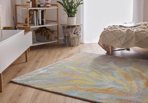 Moderní kusový koberec Osta Bloom 466140 AK990 Listy béžový žlutý Rozměr: 120x170 cm