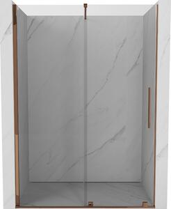 Mexen Velar, posuvné dveře do otvoru 150x200 cm, 8mm čiré sklo, růžové zlato, 871-150-000-01-60