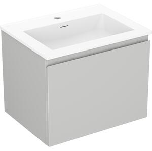 Mexen Orio, koupelnová skříňka 60 cm s umyvadlem Otis, 1 zásuvka, šedá matná/bílá matná, 91A10-06047-1-BF62-W18M01