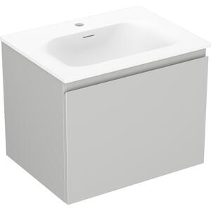 Mexen Orio, koupelnová skříňka 60 cm s umyvadlem Vela, 1 zásuvka, šedá matná/bílá matná, 91A10-06047-1-BF62-W23M01