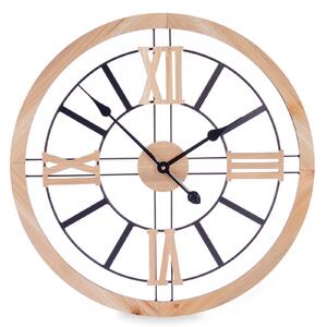 Loftové nástěnné hodiny, MDF + kov, 60 cm