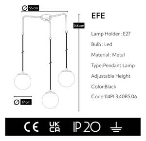 Černé závěsné svítidlo Squid Lighting Efe, výška 100 cm