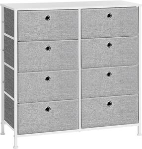 SONGMICS Komoda s 8 látkovými boxy šedá