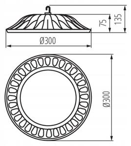 Závěsné svítidlo Kanlux HIBO LED 100 W 9000 lm 4000 K černé