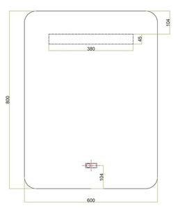 EBS Emilia Zrcadlo 60 x 80 cm s LED osvětlením a senzorem, černá rám EMILIAZ6080HLEDB