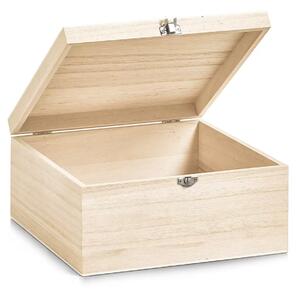 Zeller Present Dřevěný úložný box s víkem, ZELL, 26 x 26 x 12,5 cm