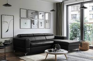 ROHOVÁ SEDAČKA, textil, kůže, černá Livetastic - Sedací soupravy, Online Only