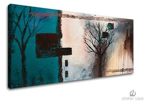 Autorská reprodukce na plátně STROMY - 70x35 cm