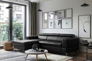 ROHOVÁ SEDAČKA, textil, kůže, černá Livetastic - Sedací soupravy, Online Only