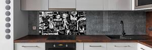 Skleněný panel do kuchynské linky Graffiti pksh-53556779