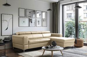 ROHOVÁ SEDAČKA, textil, kůže, světle šedá Livetastic - Sedací soupravy, Online Only