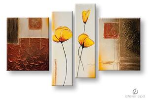 Autorská reprodukce na plátně KVĚTINY - 150x85 cm