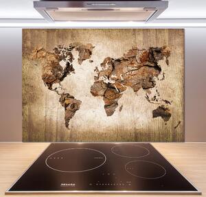 Panel do kuchyně Mapa světa dřevo pksh-54299109