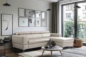 ROHOVÁ SEDAČKA, textil, kůže, platinová Livetastic - Sedací soupravy, Online Only