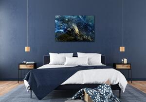 Impresi Obraz Abstrakt modrý se zlatým detailem - 60 x 40 cm