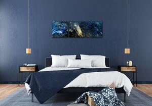 Impresi Obraz Abstrakt modrý se zlatým detailem - 90 x 30 cm (3 dílný)