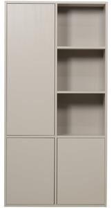 WOOOD Světle šedá dřevěná modulární skříň Meggy 215 x 108 cm, levá