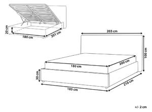 Manželská postel 180 cm Lavza (béžová). 1080823