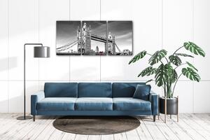 Impresi Obraz Tower Bridge černobílý - 150 x 70 cm (3 dílný)