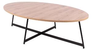 KONFERENČNÍ STOLEK, černá, béžová hnědá, kov, kompozitní dřevo, 80/55/37 cm - Online Only svítidla, Online Only