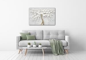 Impresi Obraz Bílý strom s květinami - 60 x 40 cm