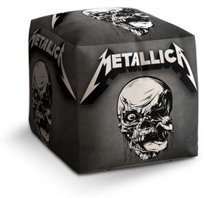 Sablio Taburet Cube METALLICA Lebka Šedá - 40x40x40 cm