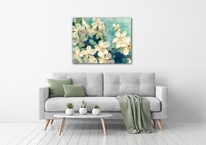 Impresi Obraz Třešňový květ modré pozadí - 90 x 70 cm