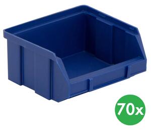 Plastové boxy BASIC, 100 x 95 x 50 mm, 70 ks, modré