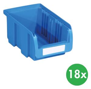 Plastový box COMPACT, 102 x 100 x 60 mm, 18 ks, modrý