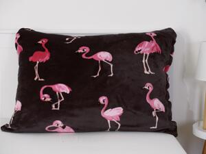 Povlak na polštář mikroplyš 70 × 90 cm – Flamingos