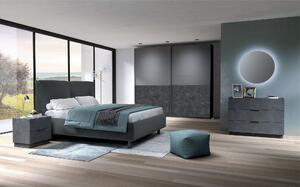 Čalouněná postel Mantova 2.0 šedá, dvoulůžko vyrobeno v Itálii