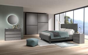 Čalouněná postel Mantova 2.0 šedá, dvoulůžko vyrobeno v Itálii