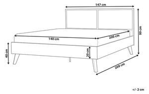 Manželská postel 140 cm Monza (světlé dřevo). 1081517