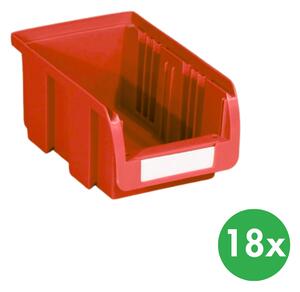 Plastový box COMPACT, 102 x 100 x 60 mm, 18 ks, červený