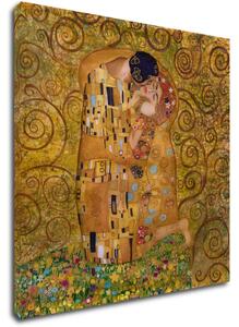 Impresi Obraz Reprodukce Gustav Klimt polibek - 90 x 90 cm