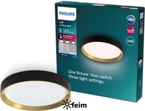 Philips 8720169301351 Hanno stropní svítidlo D384mm LED 24W/2800lm 4000K černá, zlatá, SceneSwitch