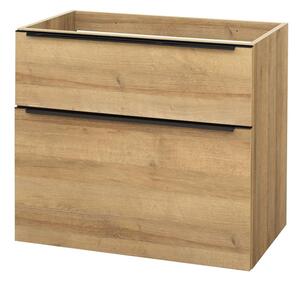 Mereo, Mereo Mailo, koupelnová skříňka 80 cm, dub Riviera, černé madlo, MER-CN521SBN