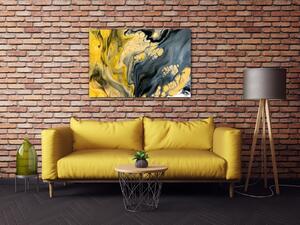 Impresi Obraz Abstraktní žluto šedý - 90 x 60 cm