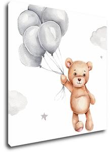 Impresi Obraz Medvídek s balonky - 30 x 30 cm