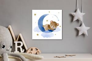 Impresi Obraz Medvídek na modrém měsíci - 20 x 20 cm