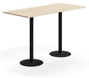 AJ Produkty Barový stůl ALVA, 1800x800x1100 mm, upevnitelný, vysokotlaký laminát, černá/bříza