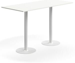AJ Produkty Barový stůl ALVA, 1800x800x1100 mm, upevnitelný, vysokotlaký laminát, bílá