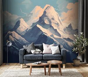 Fototapeta Pohoří se stromy a mraky, Horské fototapety, Populární fototapety, u95995 - Tapeko.co.cz