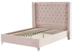 Manželská postel 140 cm Lubbka (růžová). 1081055