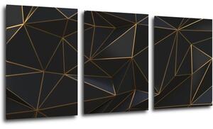 Impresi Obraz Abstraktní zlaté trojúhelníky - 150 x 70 cm (3 dílný)