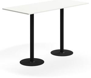 AJ Produkty Barový stůl ALVA, 1800x800x1100 mm, upevnitelný, vysokotlaký laminát, černá/bílá