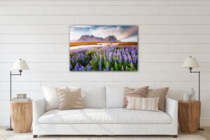 Impresi Obraz Horská krajina s květinami - 60 x 40 cm