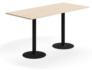 AJ Produkty Barový stůl ALVA, 1800x800x900 mm, upevnitelný, vysokotlaký laminát, černá/bříza