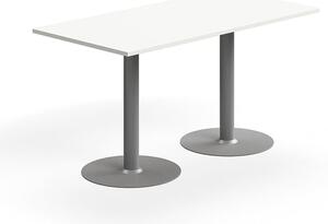 AJ Produkty Stůl ALVA, 1400x700x720 mm, vysokotlaký laminát, stříbrná/bílá